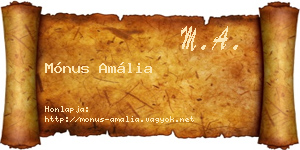 Mónus Amália névjegykártya
